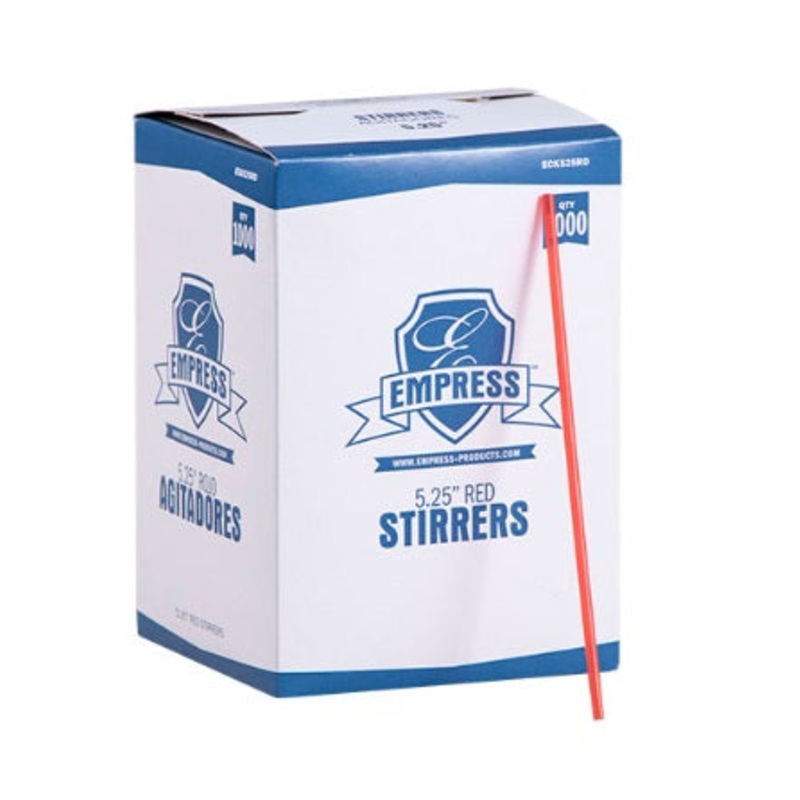 ECK525RD: Straws/Stirrers 5.25 Red Boxed 10 / 1000 cs