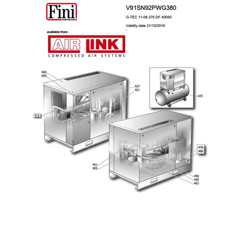 Power System G-TEC 11-08 270 DF 40050 Parts Manual From 2017