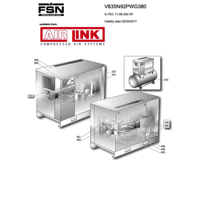 Power System G-TEC 11-08-500 DF Parts Manual From 2017