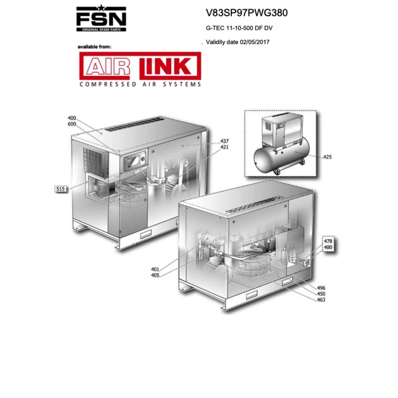 Power System G-TEC 11-10-500 DF DV Parts Manual From 2017