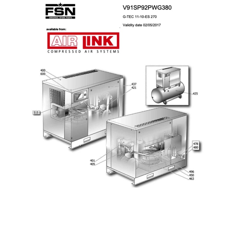 Power System G-TEC 11-10-ES 270 Parts Manual From 2017