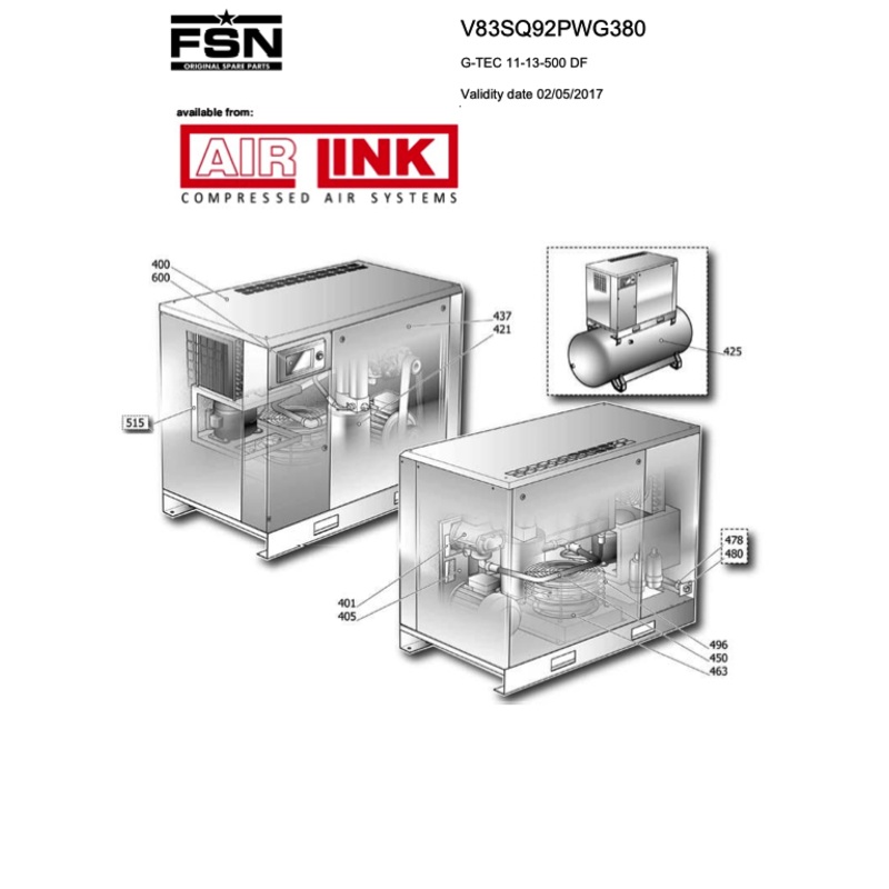 Power System G-TEC 11-13-500 DF Parts Manual From 2017