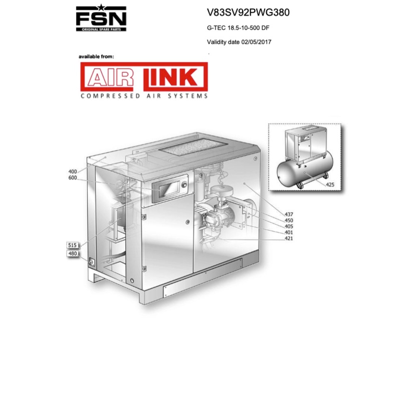 Power System G-TEC 18.5-10-500 DF Parts Manual From 2017