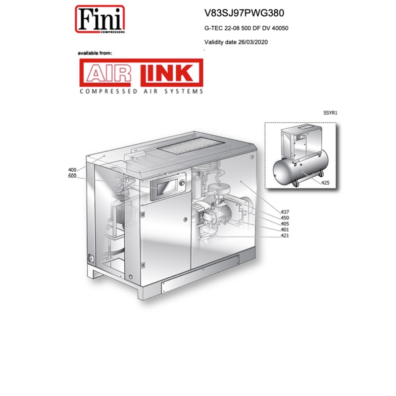 Power System G-TEC 22-08 500 DF DV 40050 Parts Manual From 2020