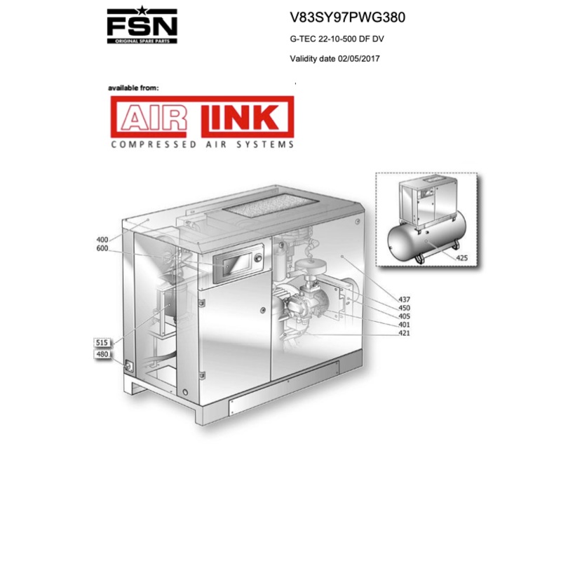 Power System G-TEC 22-10-500 DF DV Parts Manual From 2017