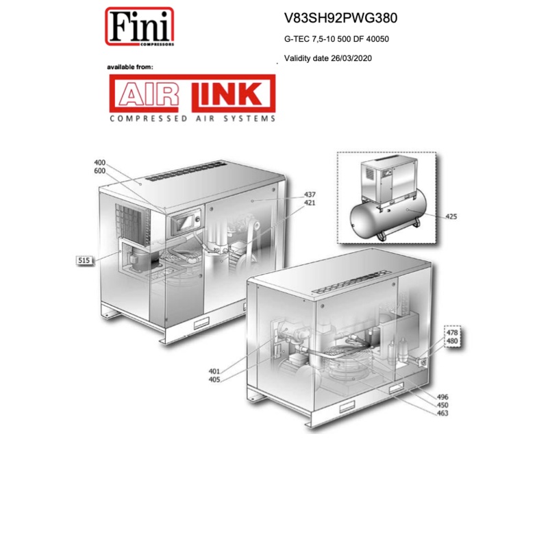 Power System G-TEC 7,5-10 500 DF 40050 Parts Manual From 2020