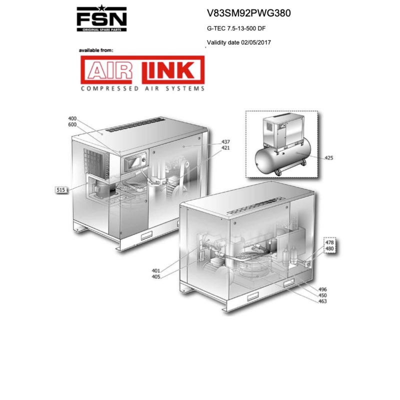 Power System G-TEC 7.5-13-500 DF Parts Manual From 2017