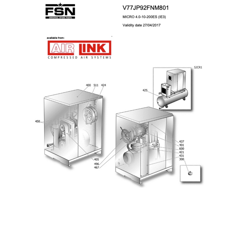 Fini/FSN MICRO 4.0-10-200ES (IE3) Parts Manual From 2017