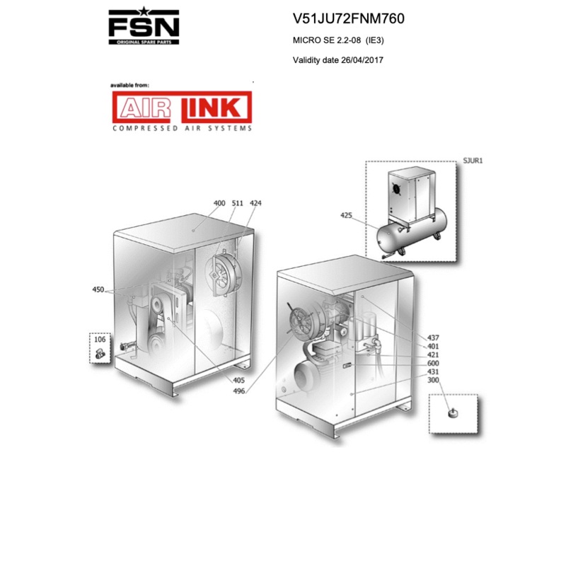 Fini/FSN MICRO SE 2.2-08 (IE3) Parts Manual From 2017