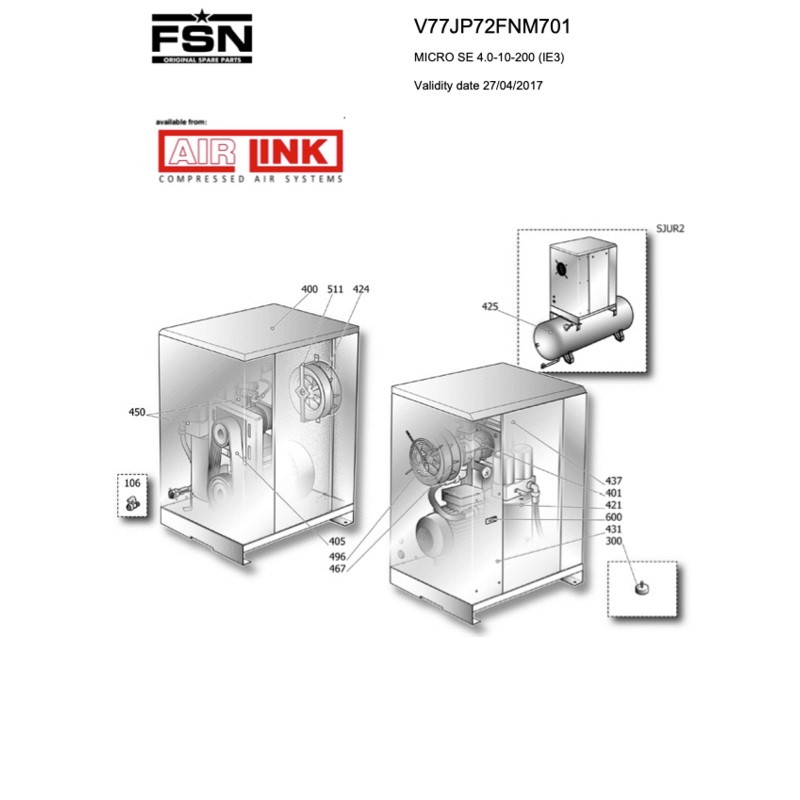 Fini/FSN MICRO SE 4.0-10-200 (IE3) Parts Manual From 2017