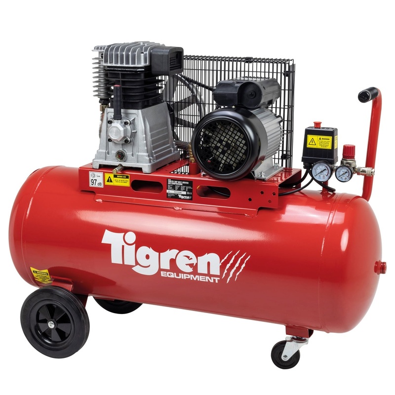 TIGREN 100ltr 3hp Belt-Driven Compressor – 04396