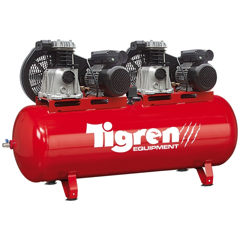 TIGREN 270ltr Tandem Belt-Driven Compressor – 04386