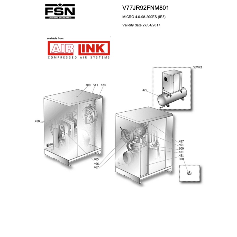 Fini/FSN MICRO 4.0-08-200ES (IE3) Parts Manual From 2017