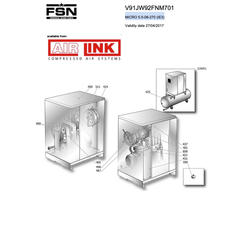 Fini/FSN MICRO 5.5-08-270 (IE3) Parts Manual From 2017