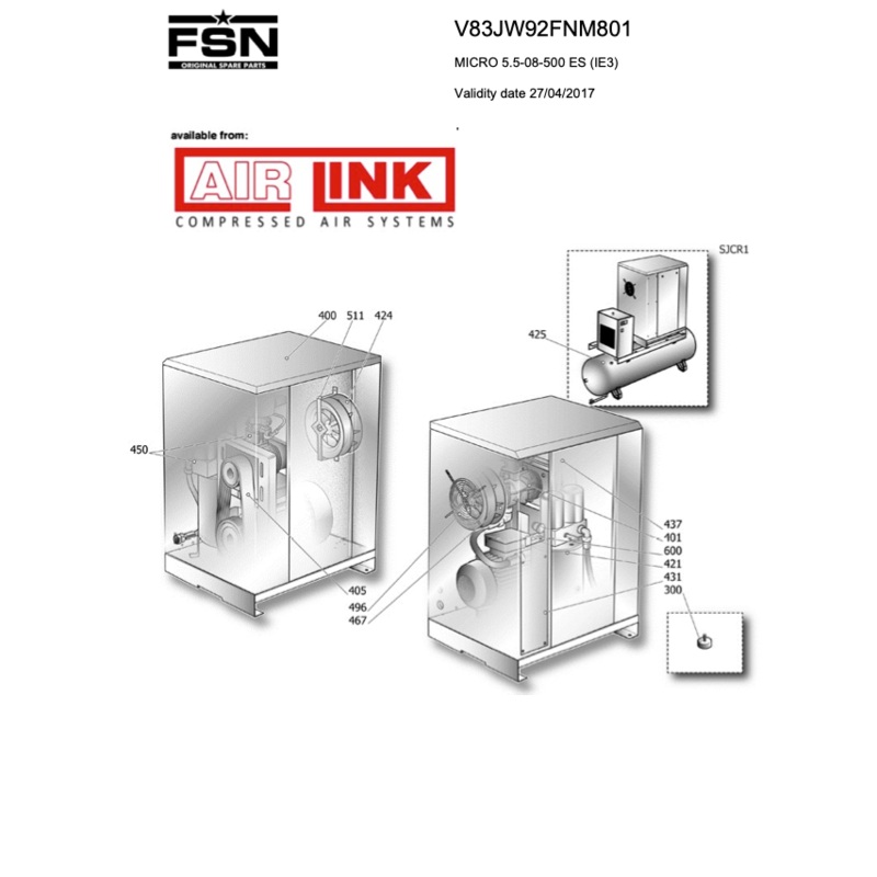 Fini/FSN MICRO 5.5-08-500 ES (IE3) Parts Manual From 2017