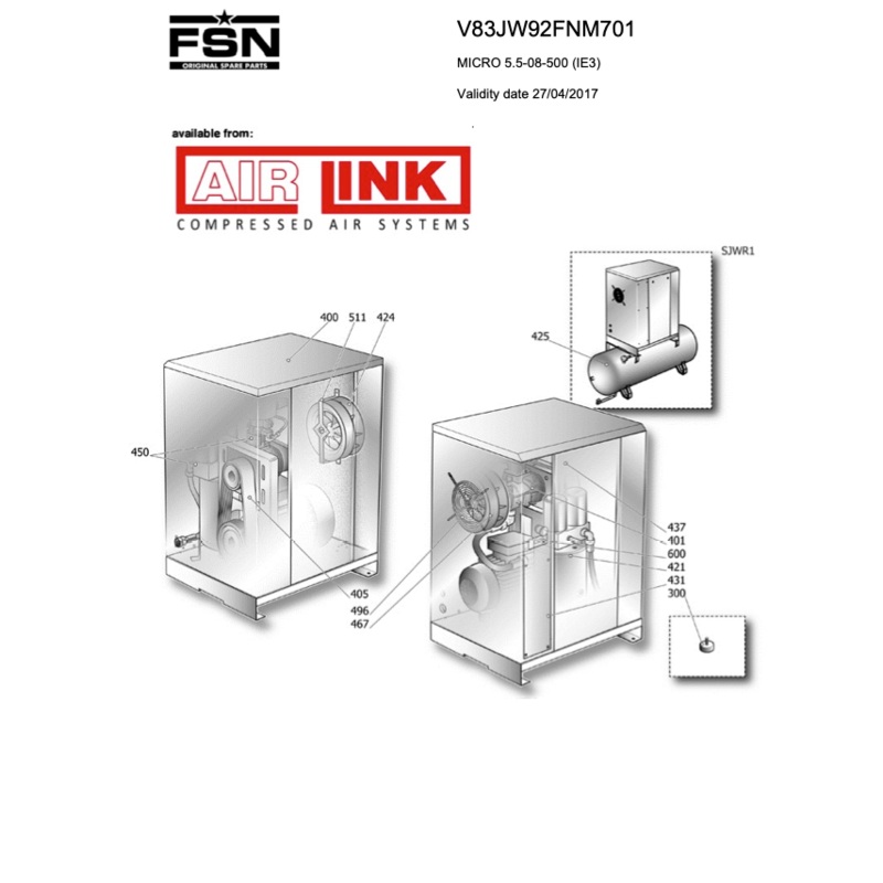 Fini/FSN MICRO 5.5-08-500 (IE3) Parts Manual From 2017