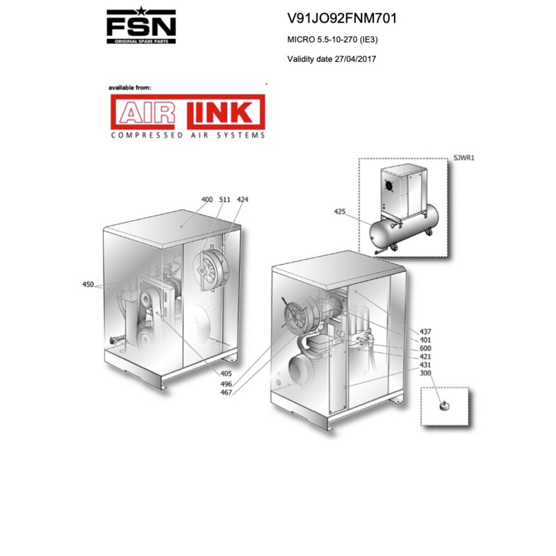 Fini/FSN MICRO 5.5-10-270 (IE3) Parts Manual From 2017