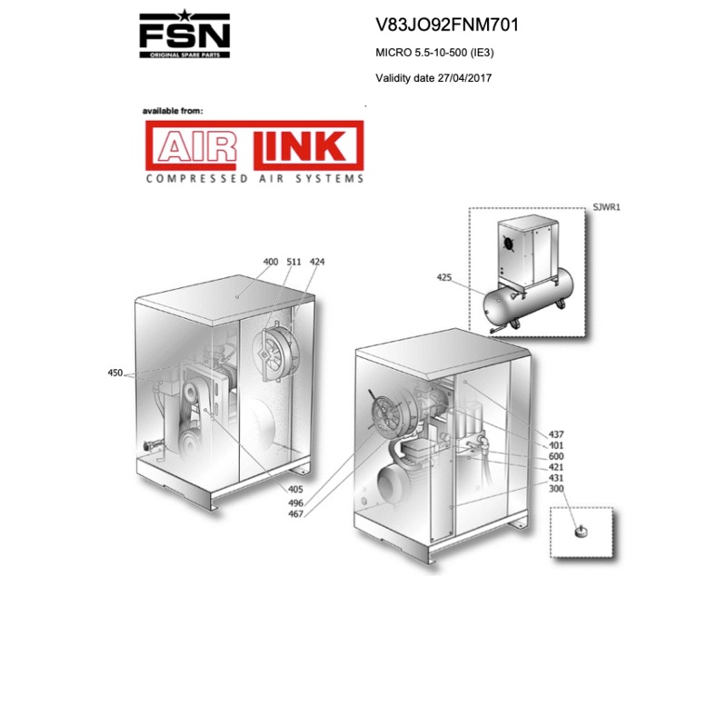 Fini/FSN MICRO 5.5-10-500 (IE3) Parts Manual From 2017