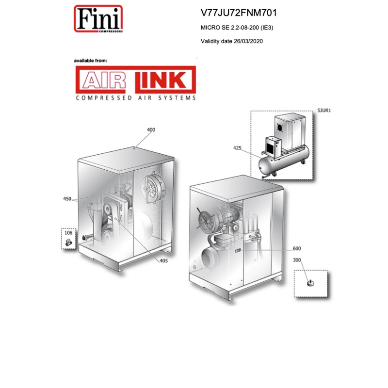 Fini/FSN MICRO SE 2.2-08-200 (IE3) Parts Manual From 2020