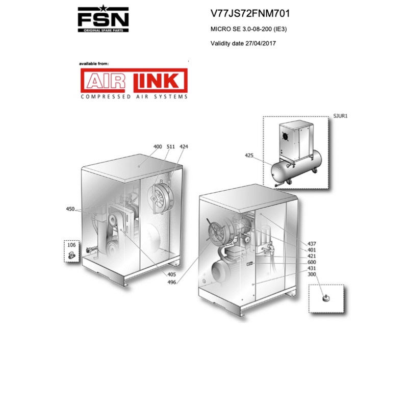 Fini/FSN MICRO SE 3.0-08-200 (IE3) Parts Manual From 2017