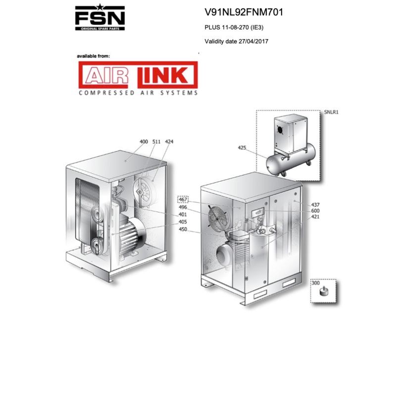 Fini / FSN PLUS 11-08-270 (IE3) Parts Manual From 2017