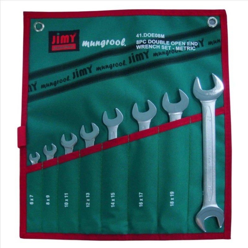 41.DOE08M JIMY Metric 8 Piece Double Open End Spanner Set