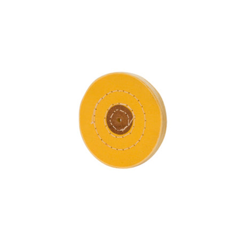 Yellow Muslin Buff – Stitched, Leather Center 3 X 30P