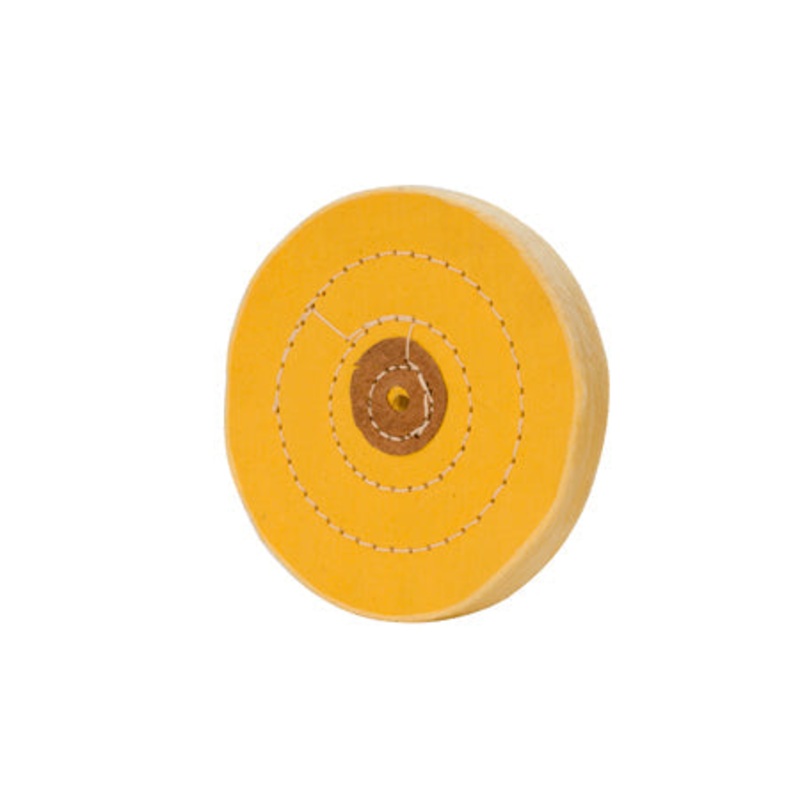 Yellow Muslin Buff – Stitched, Leather Center 5 X 50P