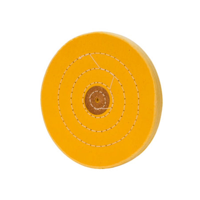 Yellow Muslin Buff – Stitched, Leather Center 6 X 40P