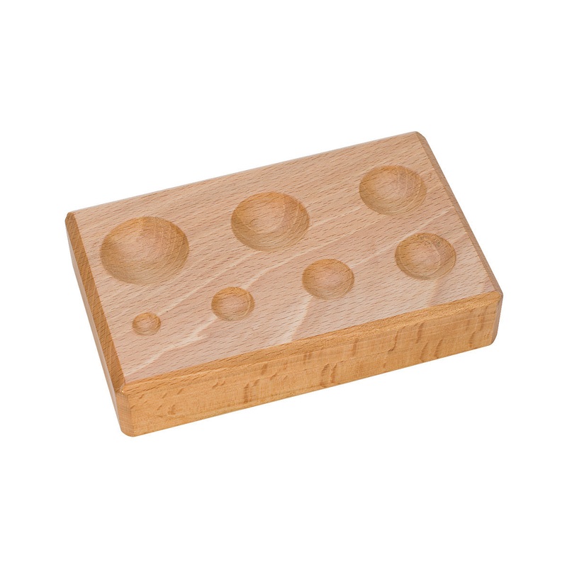 Wooden Forming Block w/ 7 Round Depressions