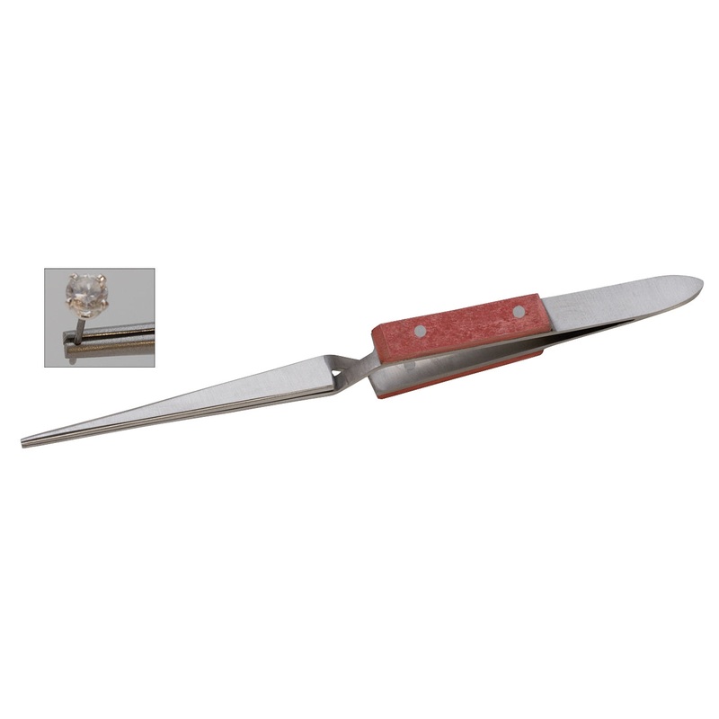 Wolf Tools Fiber Grip Cross-Locking Soldering Tweezers with Groove