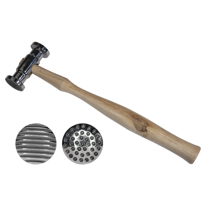 10 9 oz Texturing Hammer w/ Round Dimples and Narrow Pinstripes