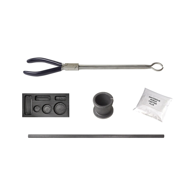1/4 Oz 1/2 Oz & 1 Oz Combo Torch Melting Kit with 6 Cavity Graphite Ingot Mold