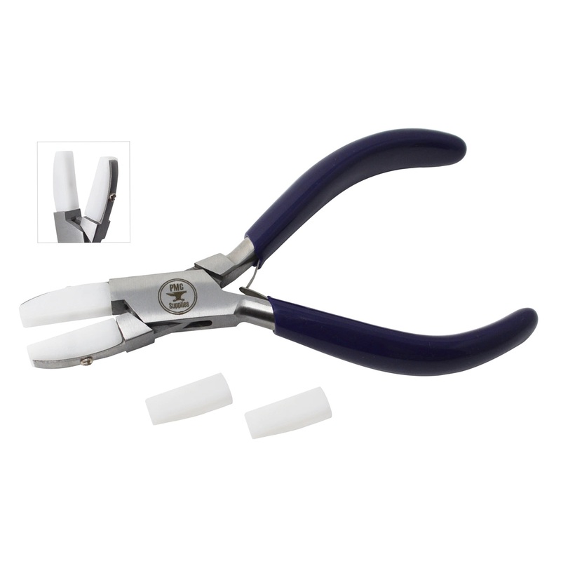 Wide Flat Nose Pliers with Extra 1cm Nylon Jaws