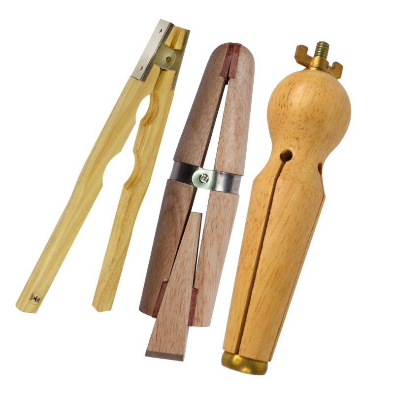 Wooden Ring Clamp Kit: 6 Hardwood Ring Clamp, Ring Holding Vise Clamp Pliers, and 5-1/4 Four Spline Clamp