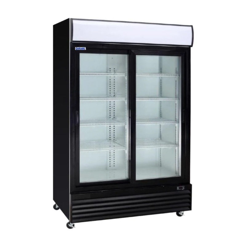 Celcold CUR44SG 52 Sliding Glass 2-Door Merchandising Cooler – 44.2 cu. ft.