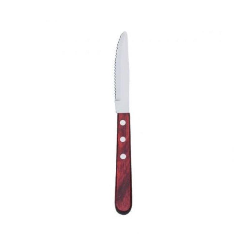 Browne 574338 9 Rounded Tip Steak Knife with Pakka Wood Handle