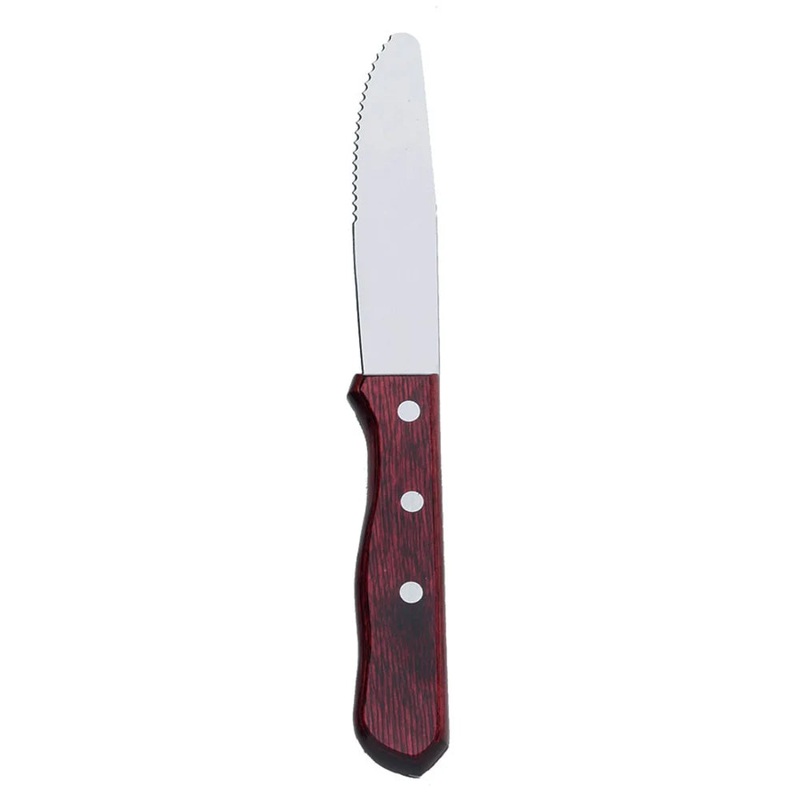 Browne 574340 10 Rounded Tip Idaho Steak Knife with Pakka Wood Handle