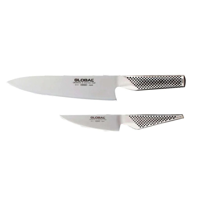 Global G-201 2-Piece Kitchen Knife Set (G-2 & GS-1)