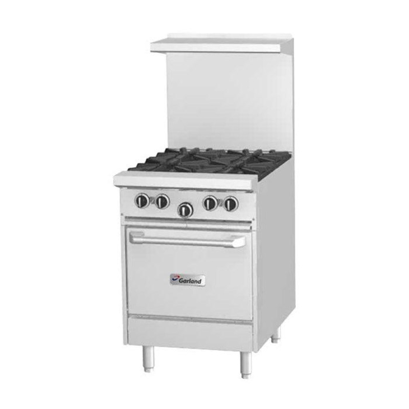 (USED) Garland G24-4L 24 Natural Gas 4-Burner Range With Space Saver Oven – 164,000 BTU