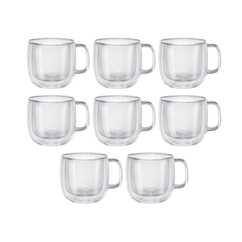 Zwilling 15 Oz. Sorrento Plus Double Wall Cappuccino Glass 8-Piece Set – 39500-194