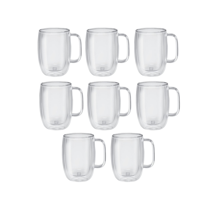 Zwilling 15 Oz. Sorrento Plus Double Wall Latte Glass 8-Piece Set – 39500-126