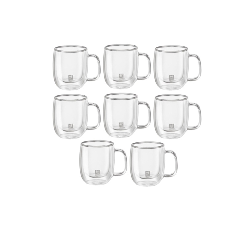 Zwilling 2.72 Oz. Sorrento Plus Double Wall Espresso Glass 8-Piece Set – 39500-128