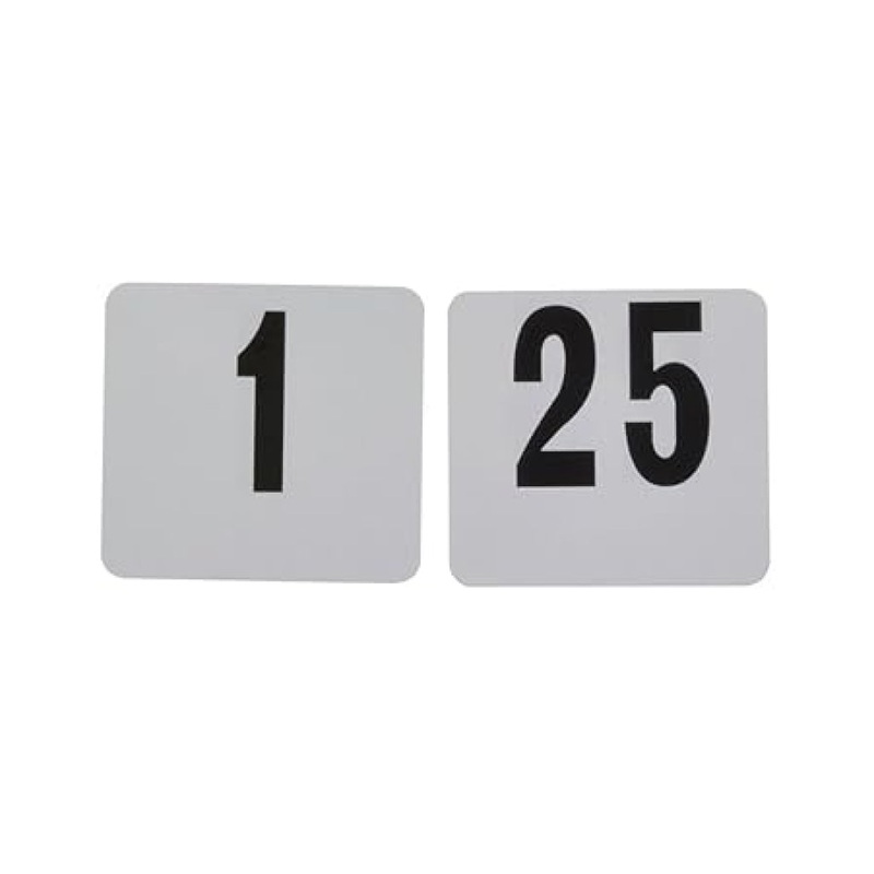 American Metalcraft 425 4 x 4 Double-Sided Plastic Table Numbers, Set 1-25
