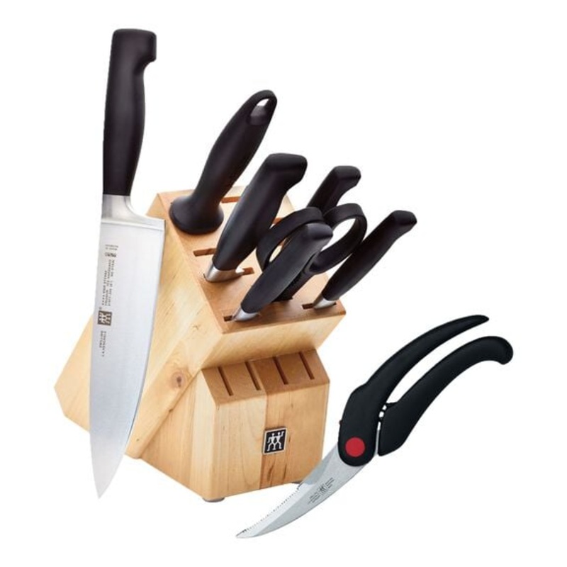 Zwilling 8-Piece Four Star Knife Block Set With Poultry Shears – 35746-801