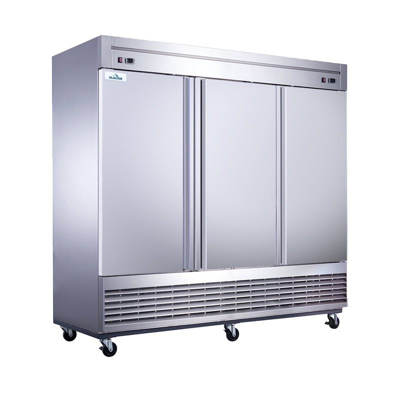 Glacier GDT-3 82 Bottom Mount Dual-Temp Solid 3-Door Reach-In Refrigerator / Freezer