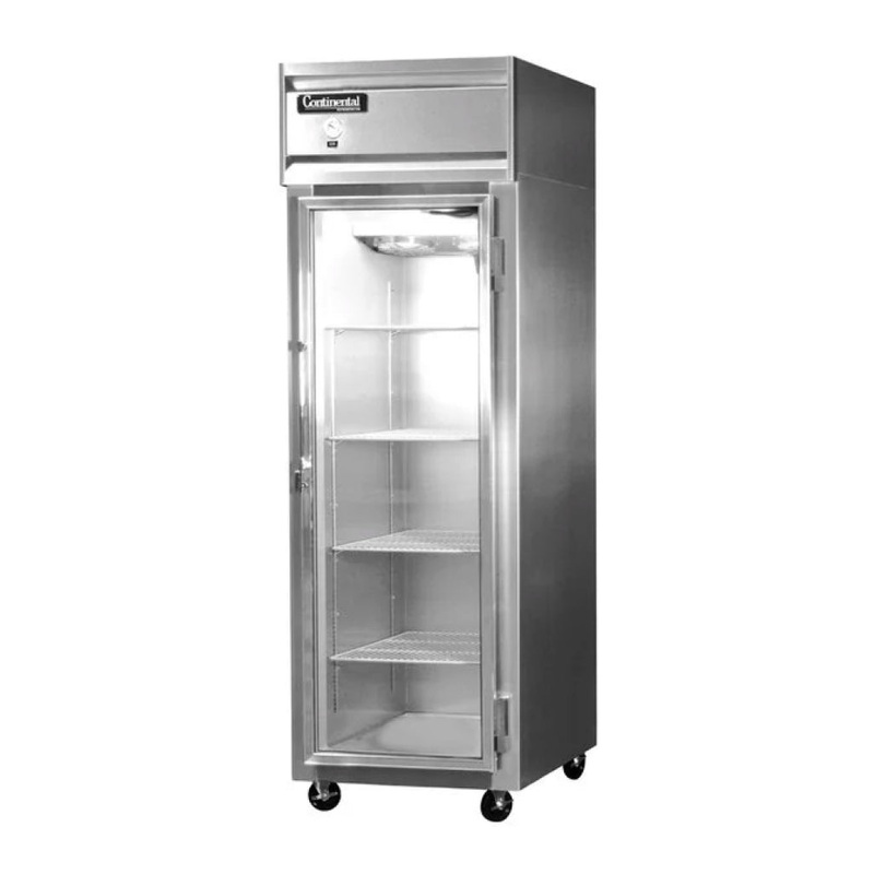 (USED) Continental Refrigerator 1FNGD 26 Glass Door Reach-In Freezer