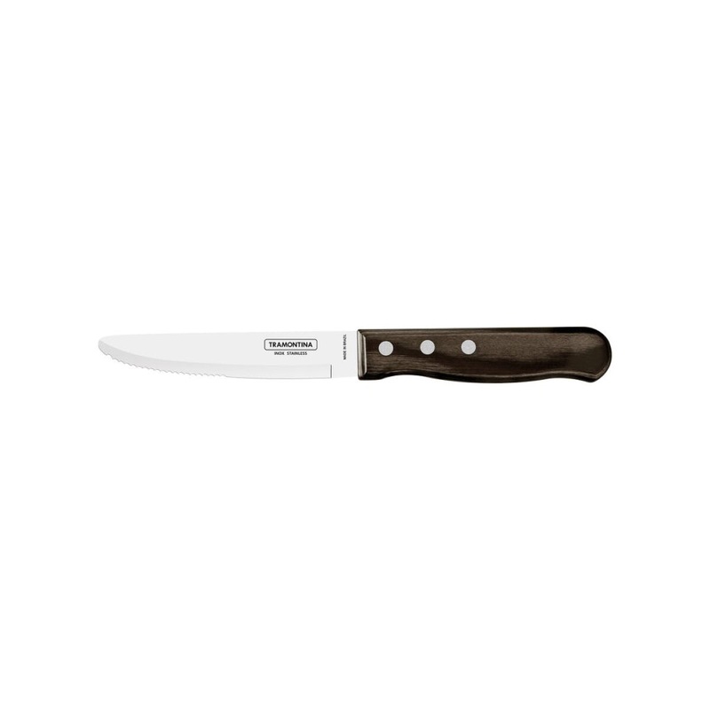 Tramontina 9.9 Rounded Tip Steak Knife with Polywood Handle – 12/Case – 21115095B