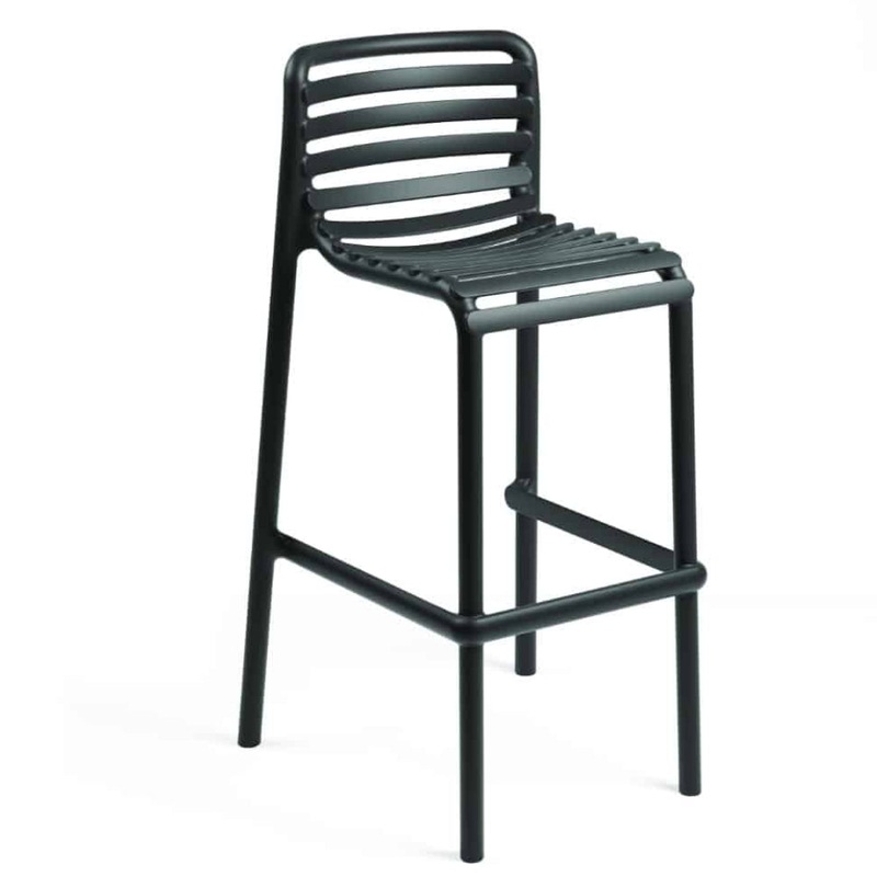 Nardi Doga Side Bar Stool-Antracite & Bianco & Marsala & Pera & Agave & Menta