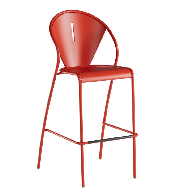 emu Code Bar Stool-Red & Iron